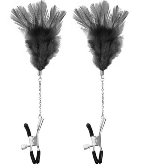 Pinces à seins pression réglable plumes noires - CC5700710010